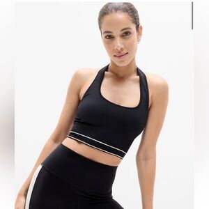 Athleta Recharge Ribbed Crop Halter Black Size XS Fits a Small NWT